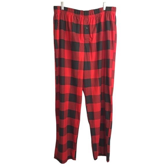 Jolly Jammies XL Christmas 2-Piece Pajama Set Flannel Red/Black Buffalo Check - Picture 7 of 8
